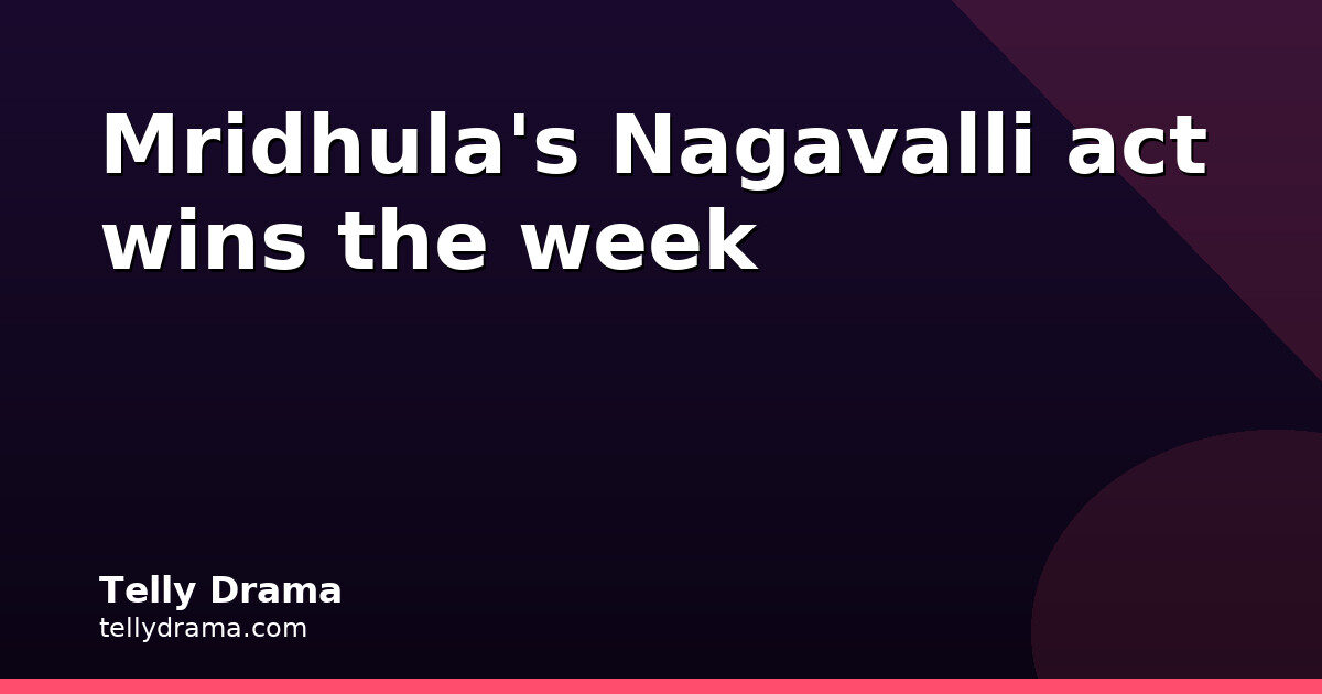 Mridhula's Nagavalli Act Wins the Week in Bigg Boss Malayalam 8