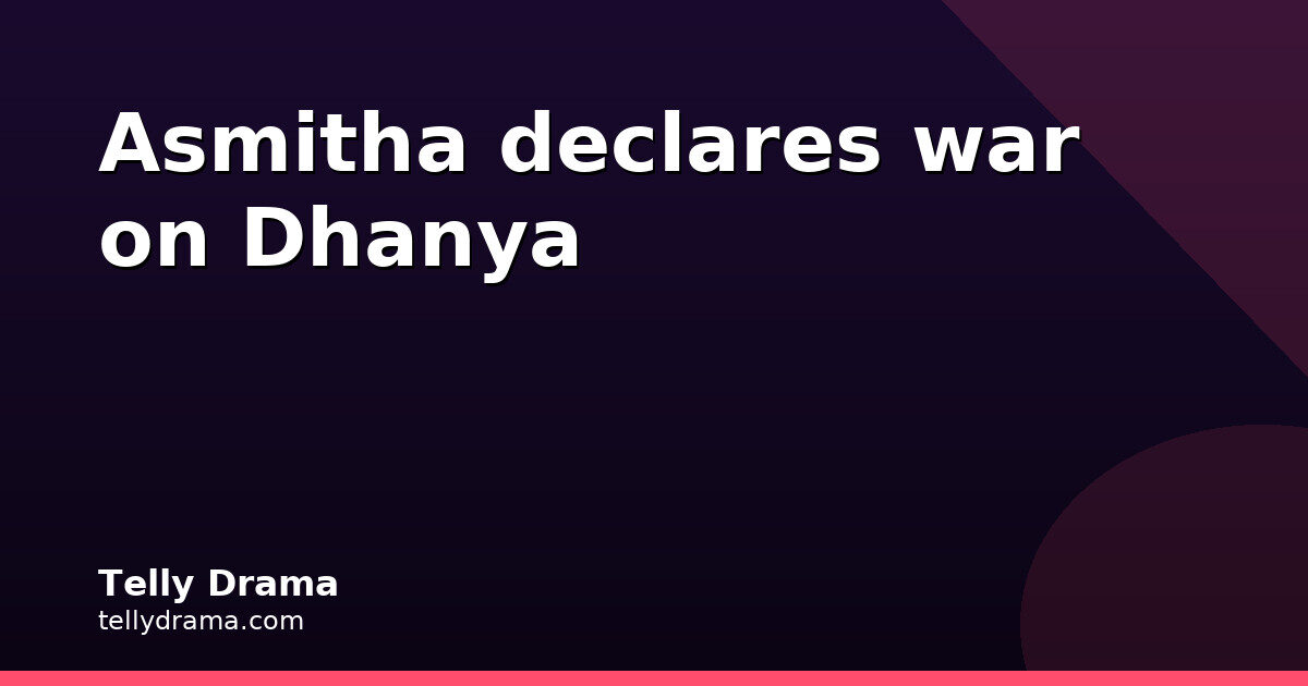 Dhanya and Asmitha Clash Over Magic Potion in Bigg Boss Tamil 10