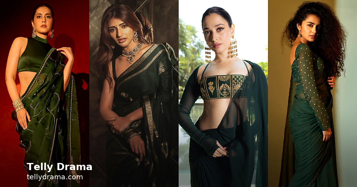 4 Green Saree Looks From Raashii, Sreeleela, Tamannaah and Anupama
